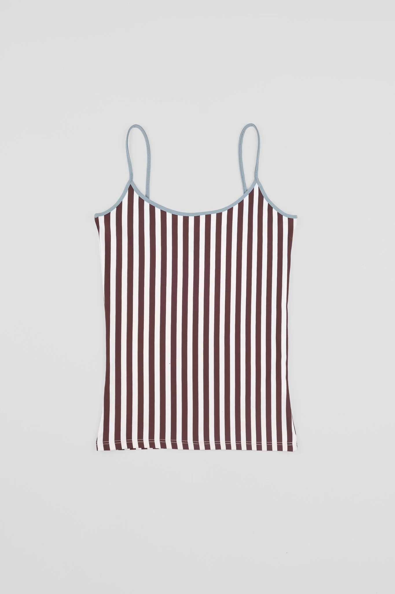 STRAPPED TOP- BROWN - WHITE